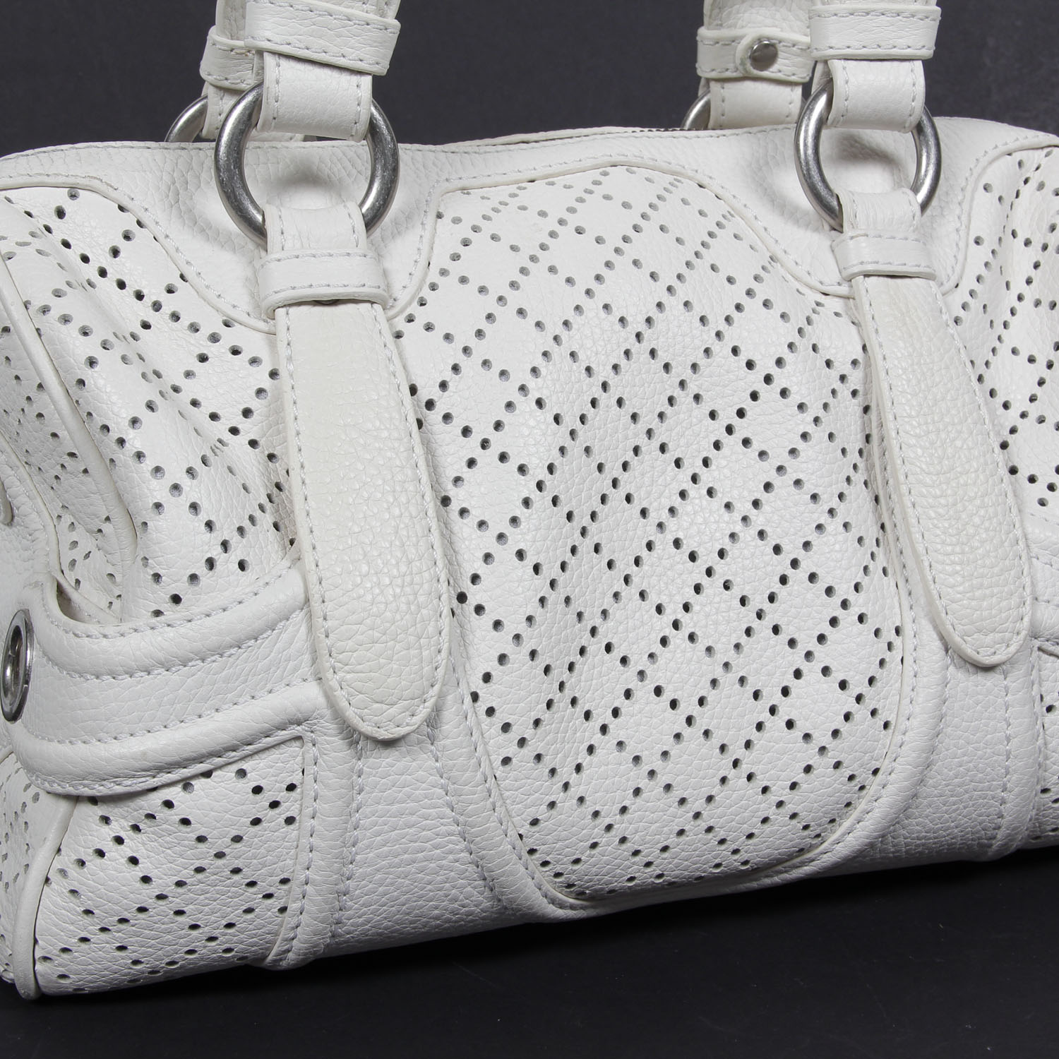 Lockheart White Leather Handbag