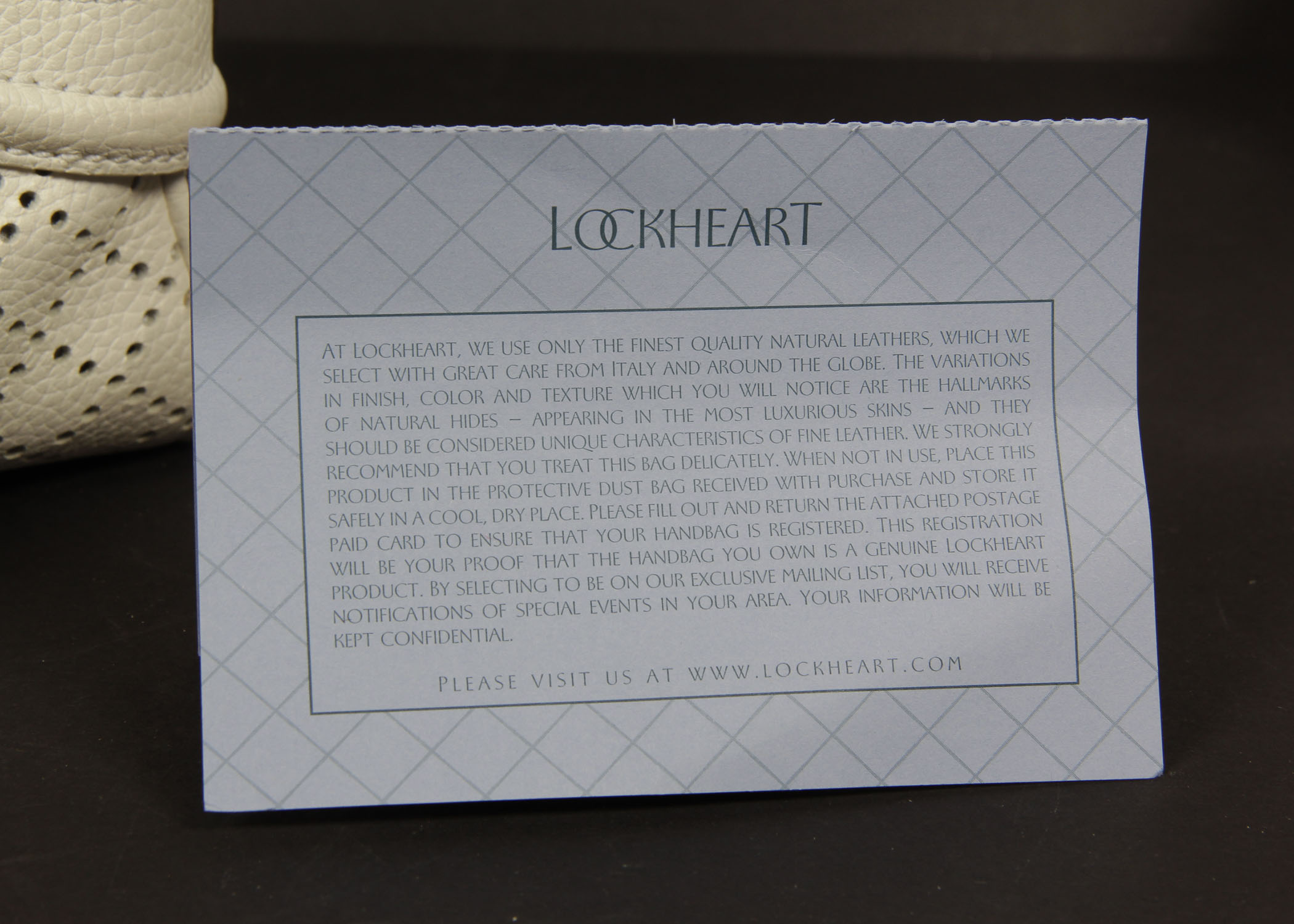 Lockheart White Leather Handbag