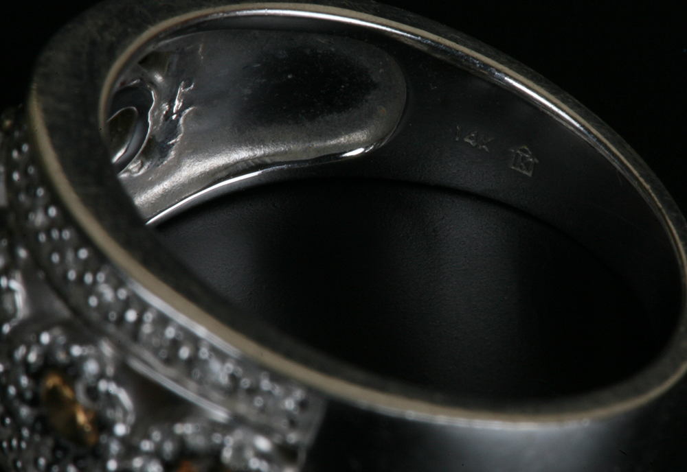 14K White Gold and Chocolate Diamond Ring