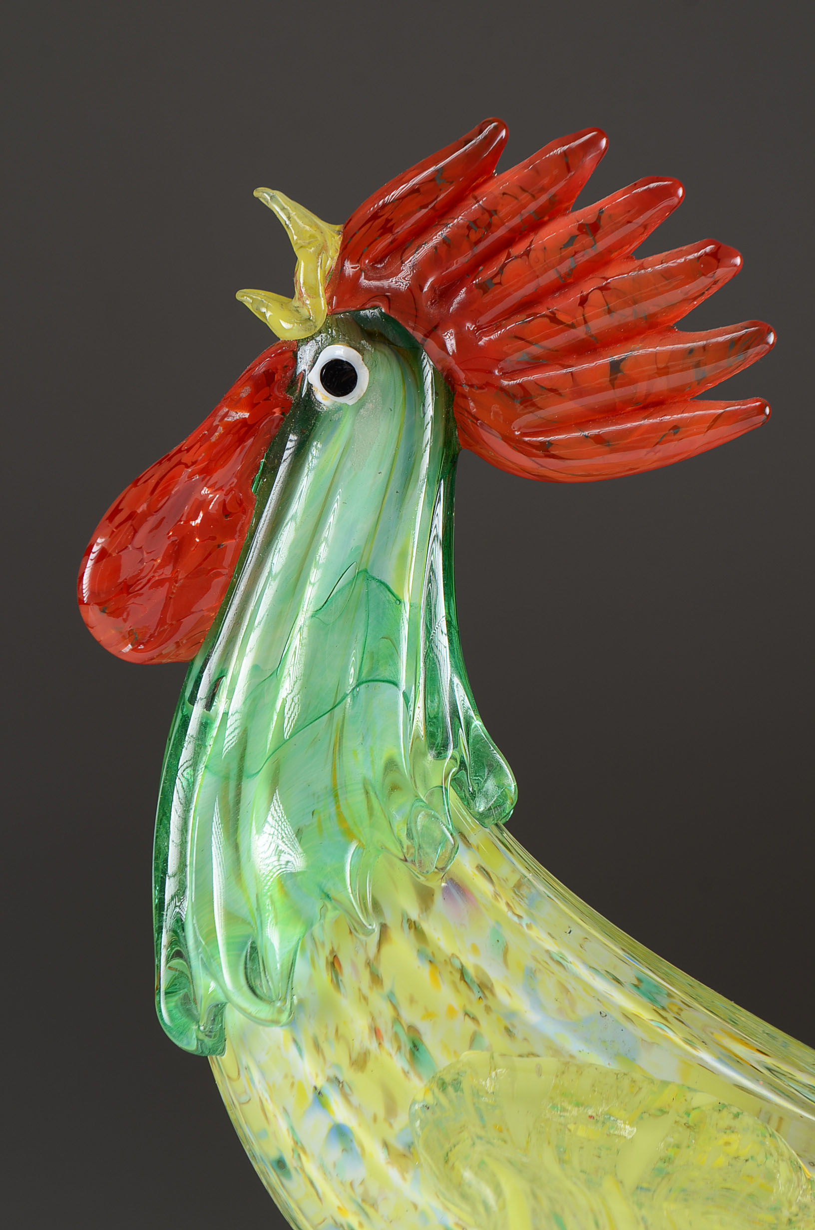 Modern Murano Art Glass Rooster Signed Mario Sandon