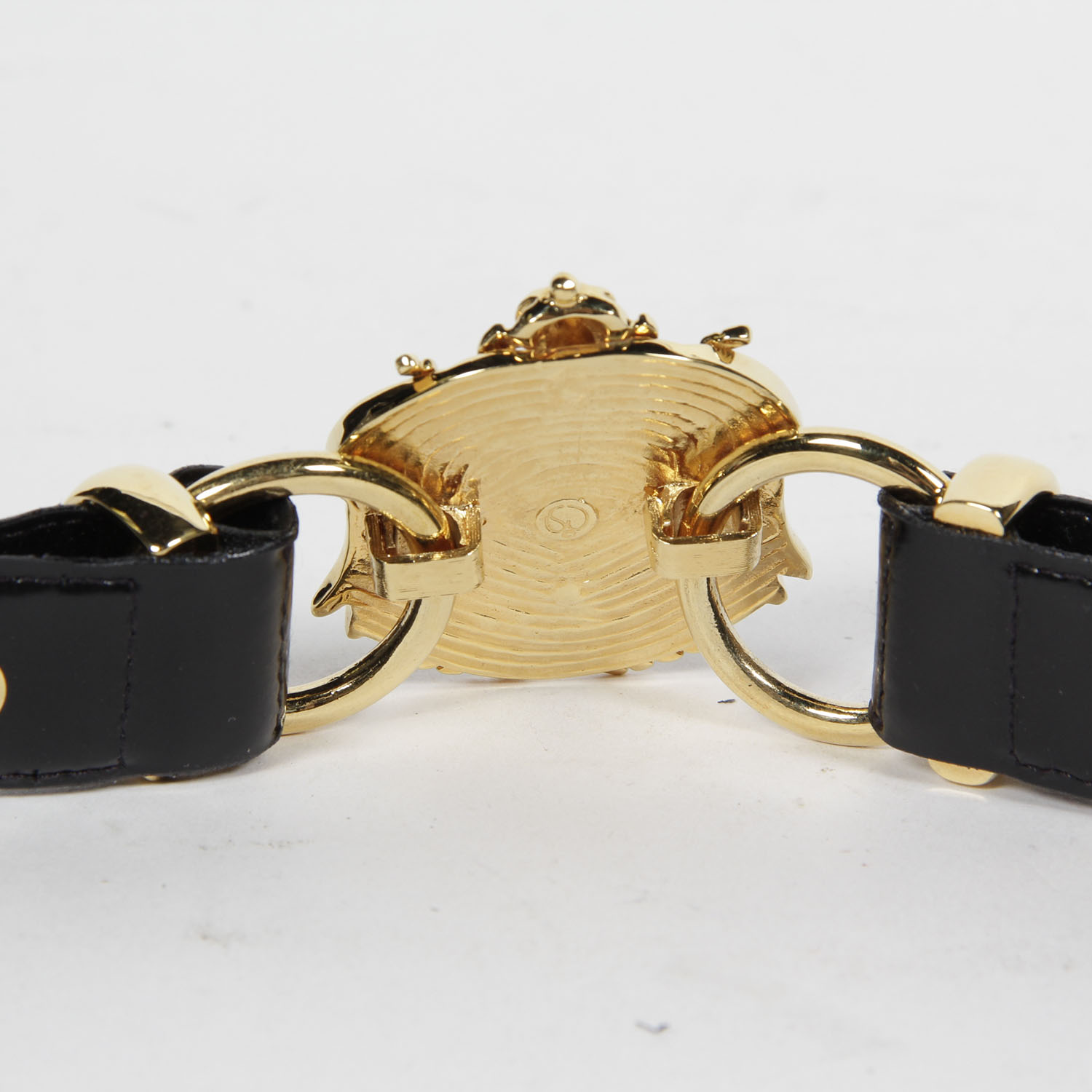 St John Leather Belt with Gold Emblem Buckle