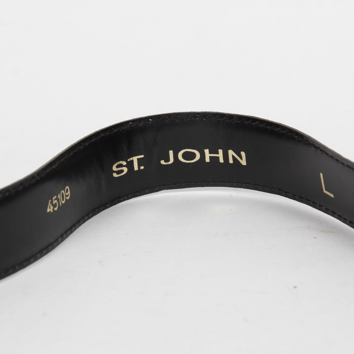 St John Leather Belt with Gold Emblem Buckle