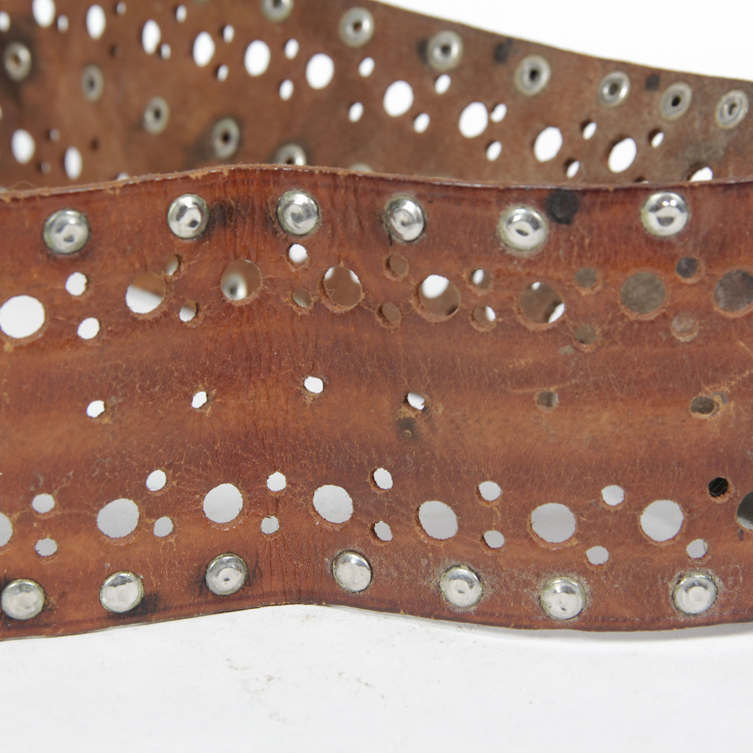 Vintage Handcrafted Leather Belt with Large Buckle