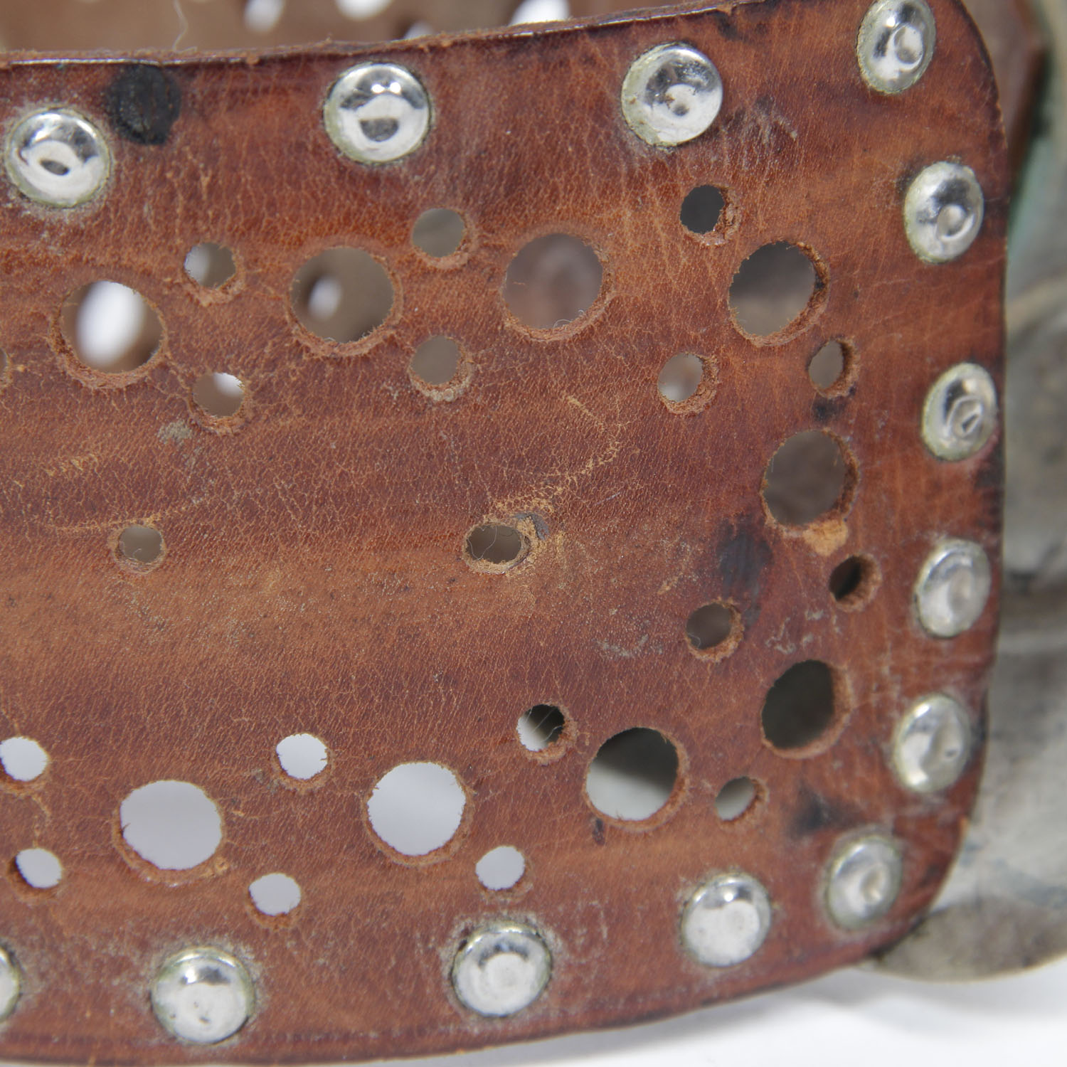 Vintage Handcrafted Leather Belt with Large Buckle