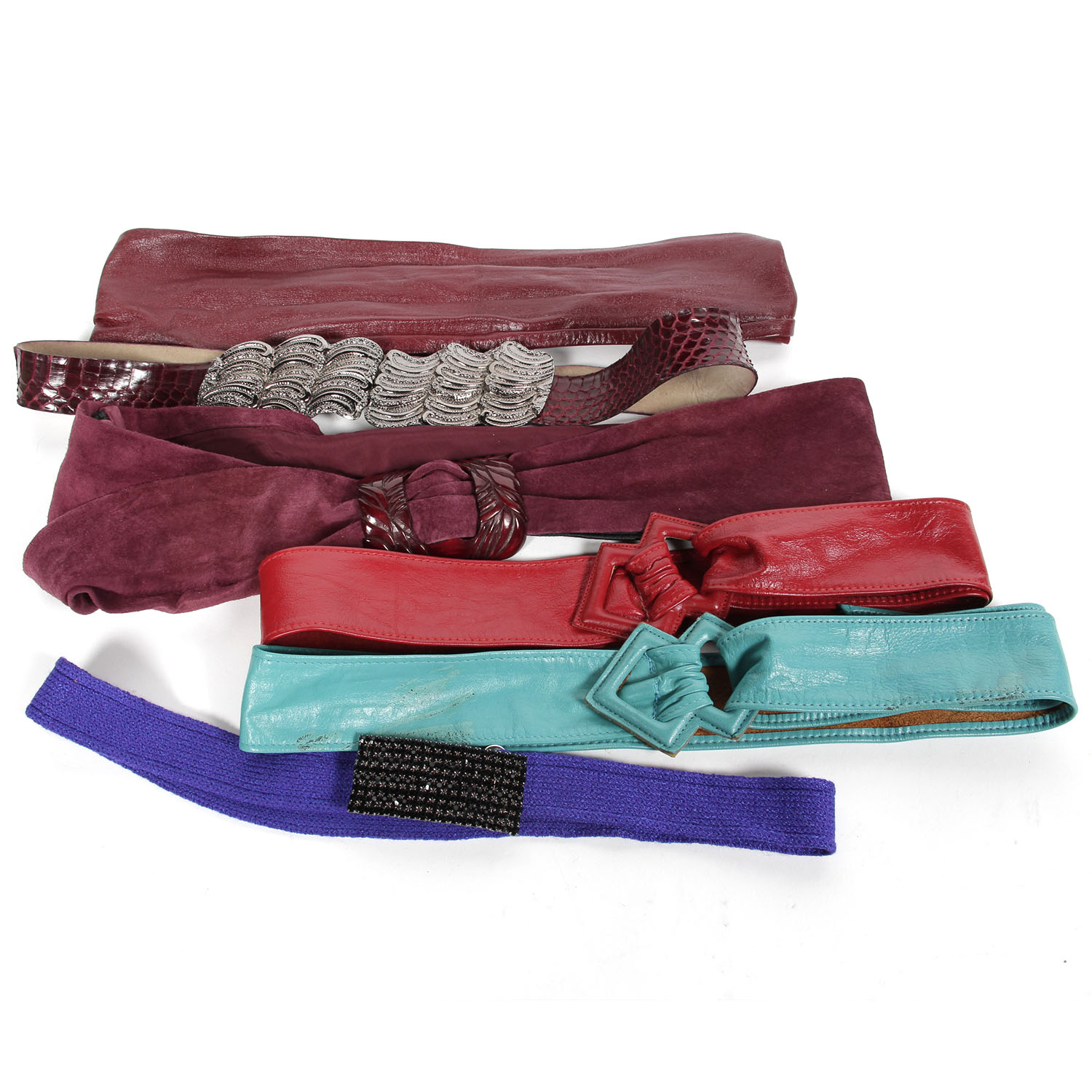 Collection of Vintage 80s Suede and Leather Belts