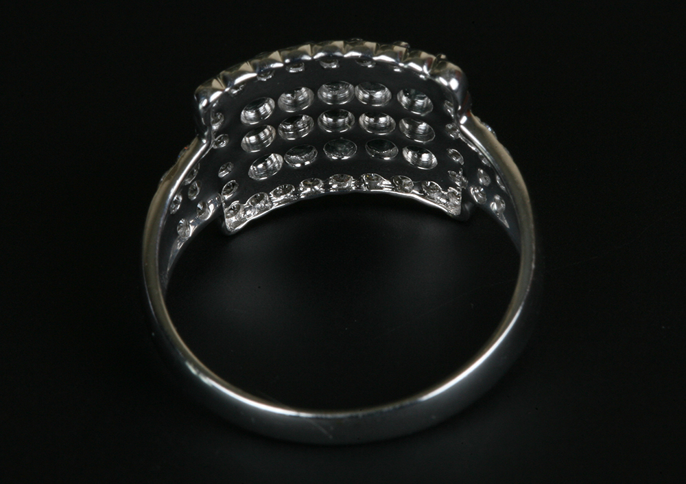 14K White Gold, Blue and White Diamond Le Vian Ring