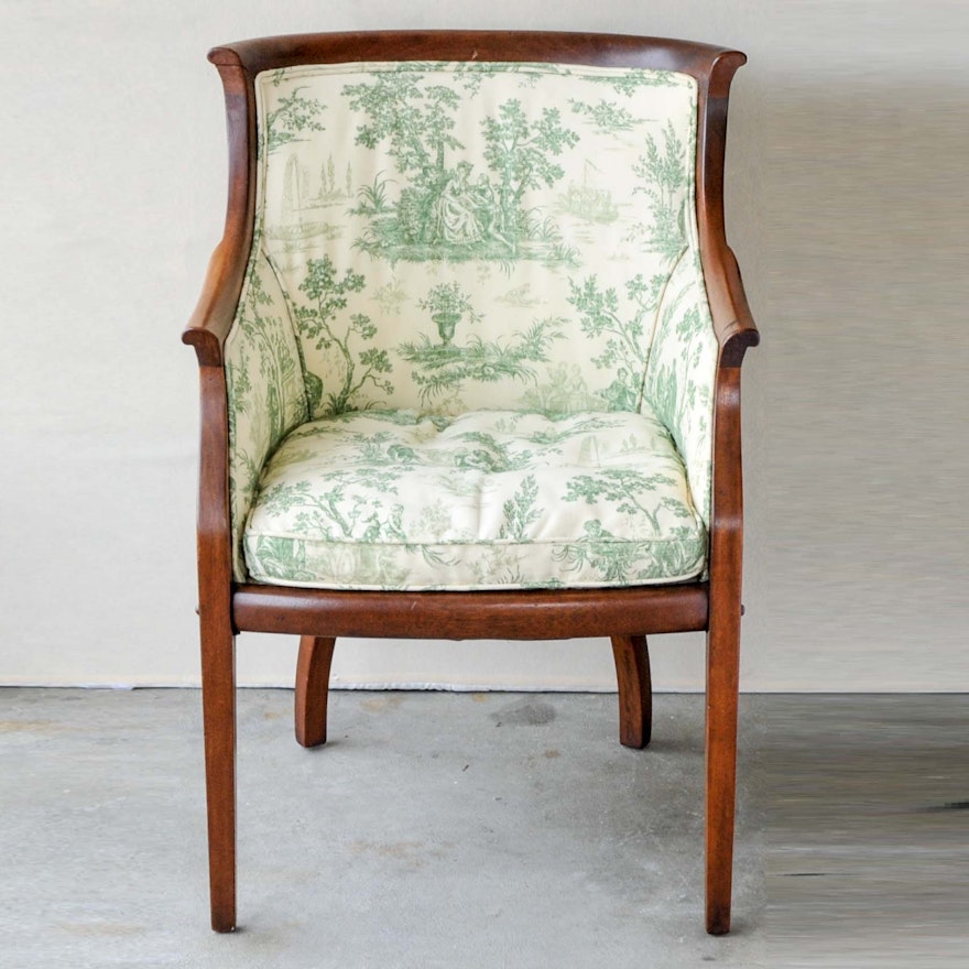 Vintage Upholstered Barrel Chair