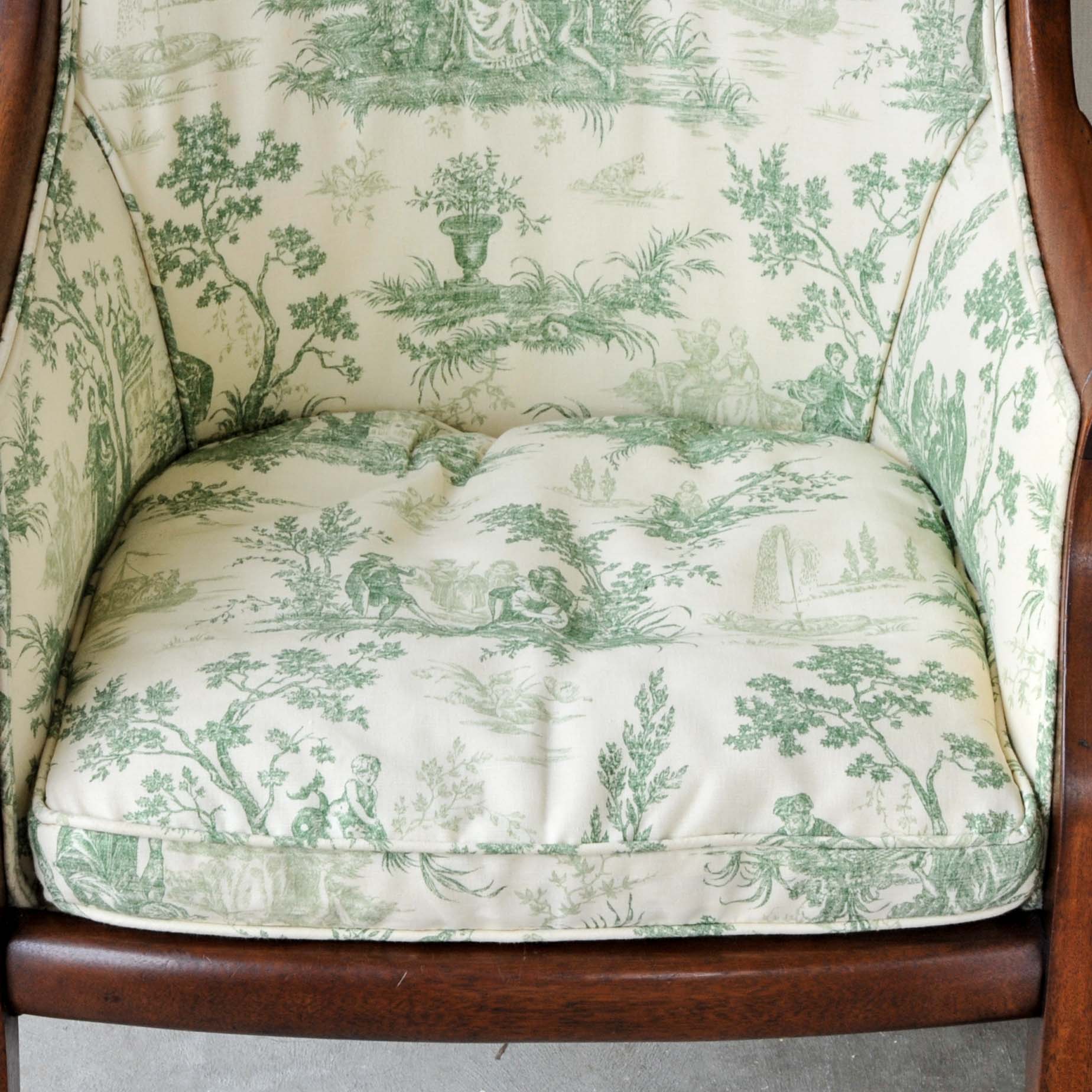 Vintage Upholstered Barrel Chair