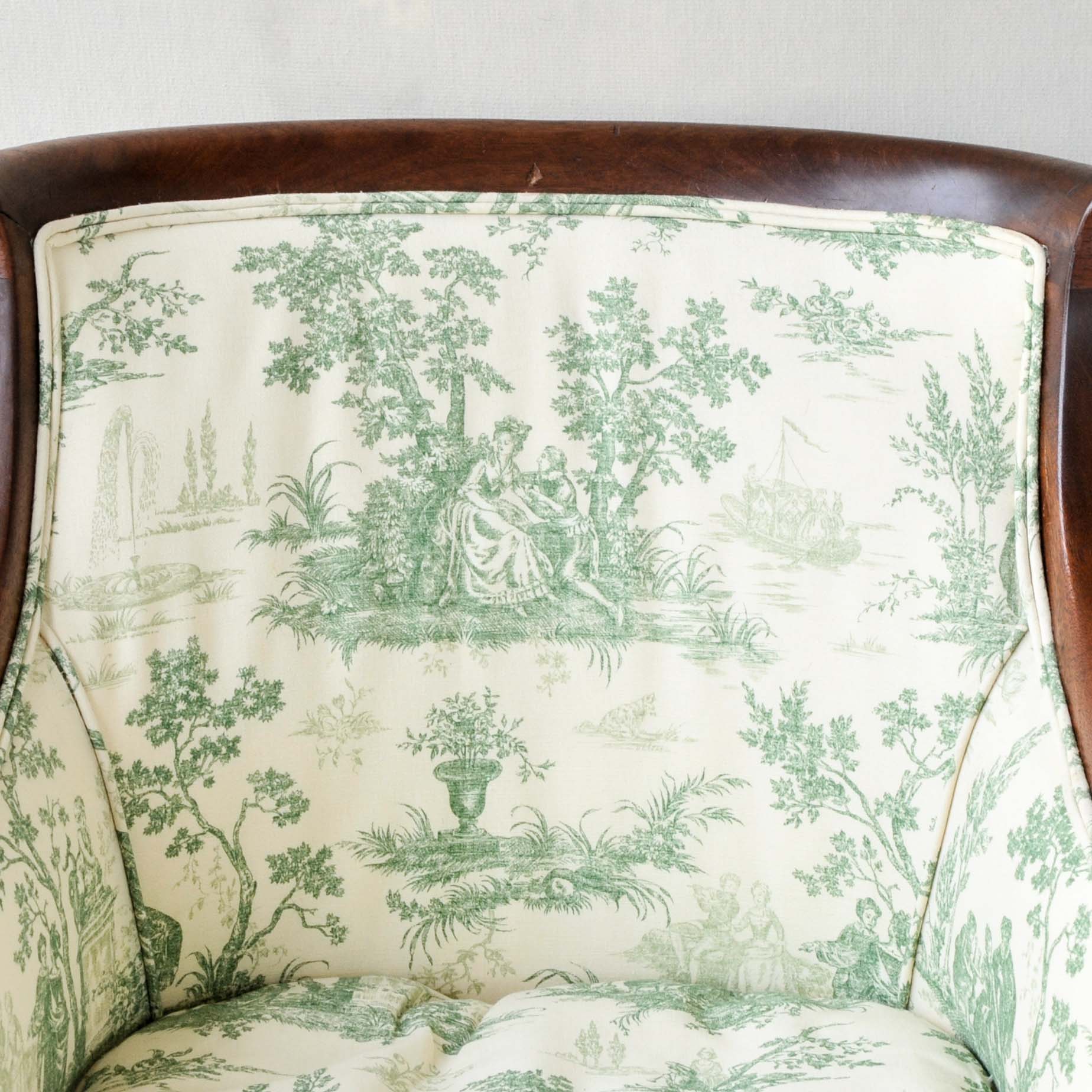 Vintage Upholstered Barrel Chair
