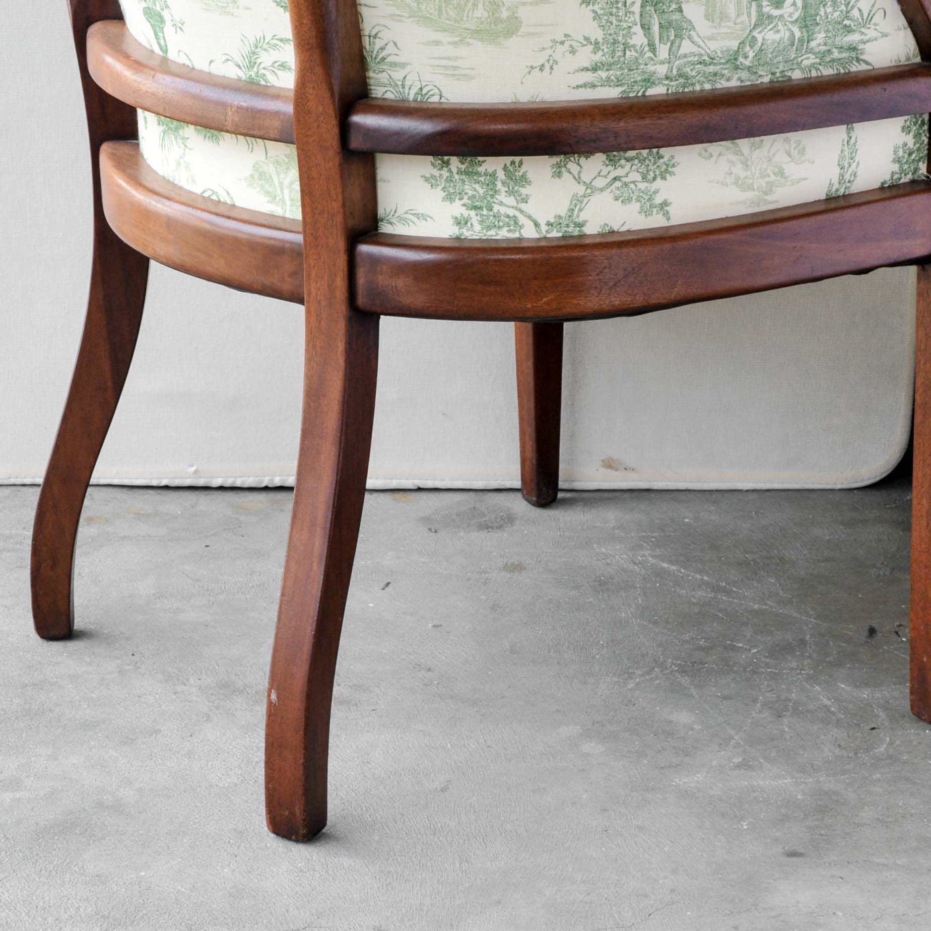 Vintage Upholstered Barrel Chair