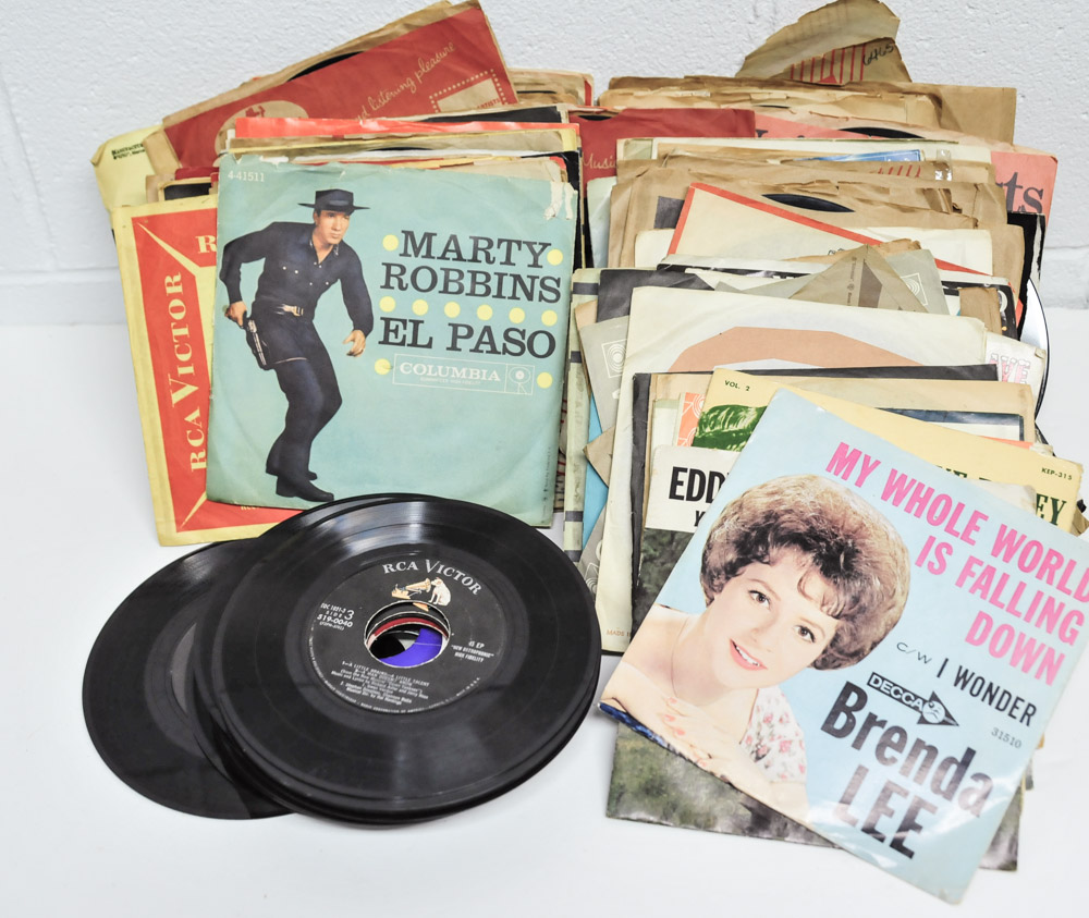 Vintage 45s and Other Records Grouping