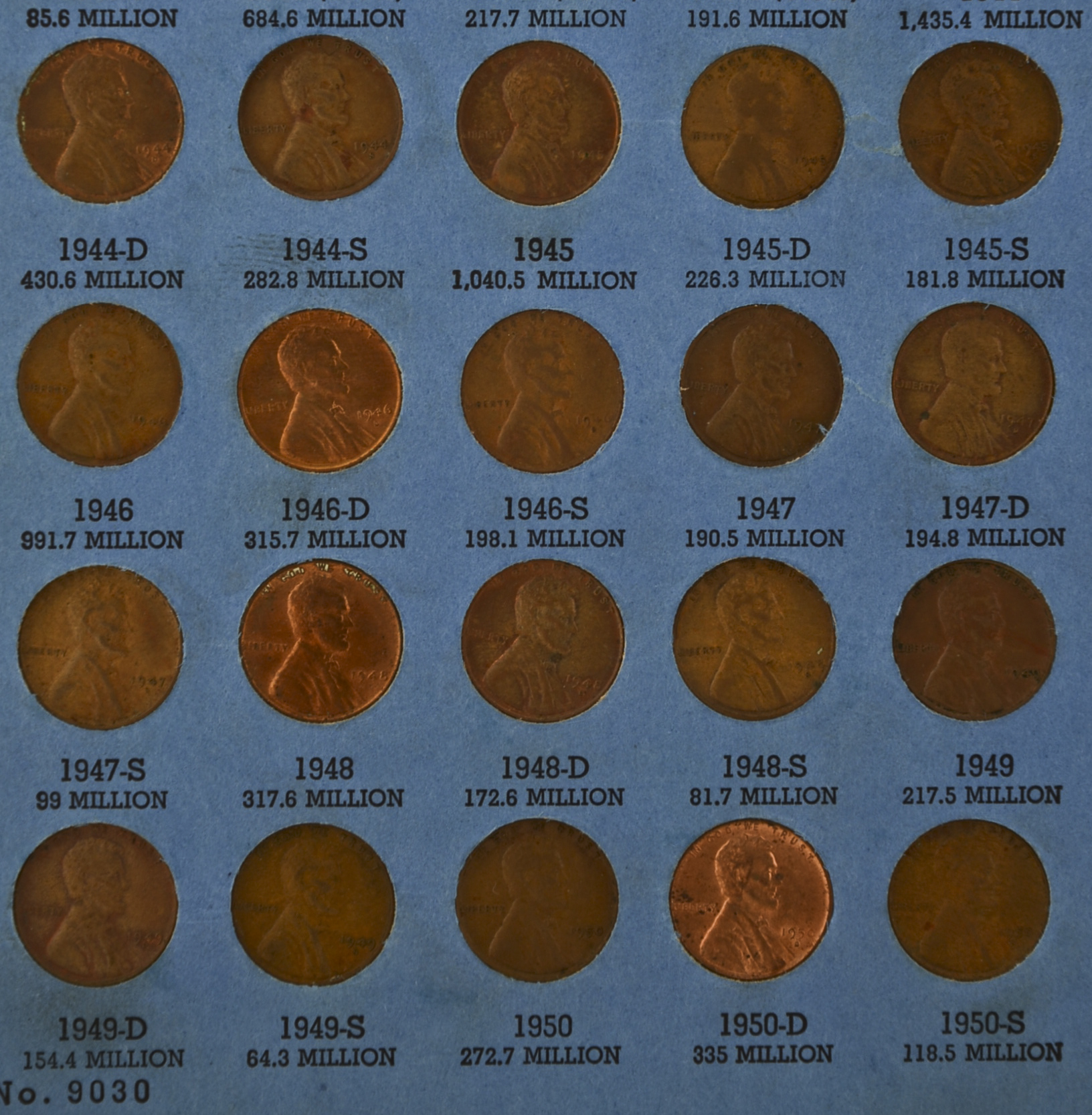 Lincoln Head Cent Collection starting 1941