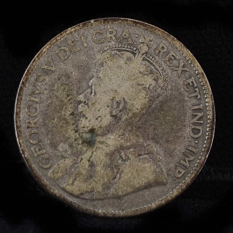 Group of Five Early Canadian Silver Quarters