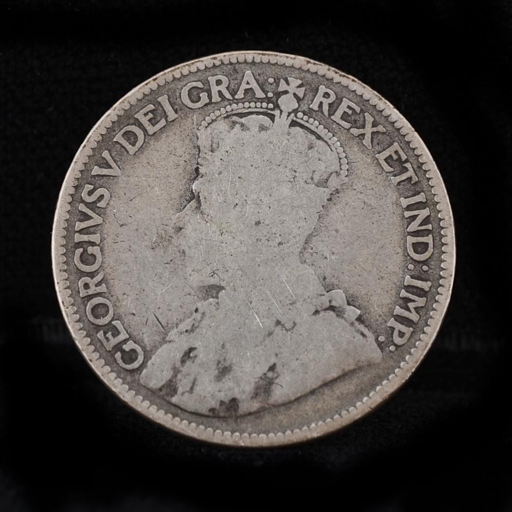 Group of Five Early Canadian Silver Quarters