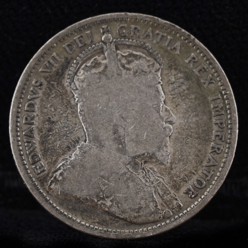 Group of Five Early Canadian Silver Quarters