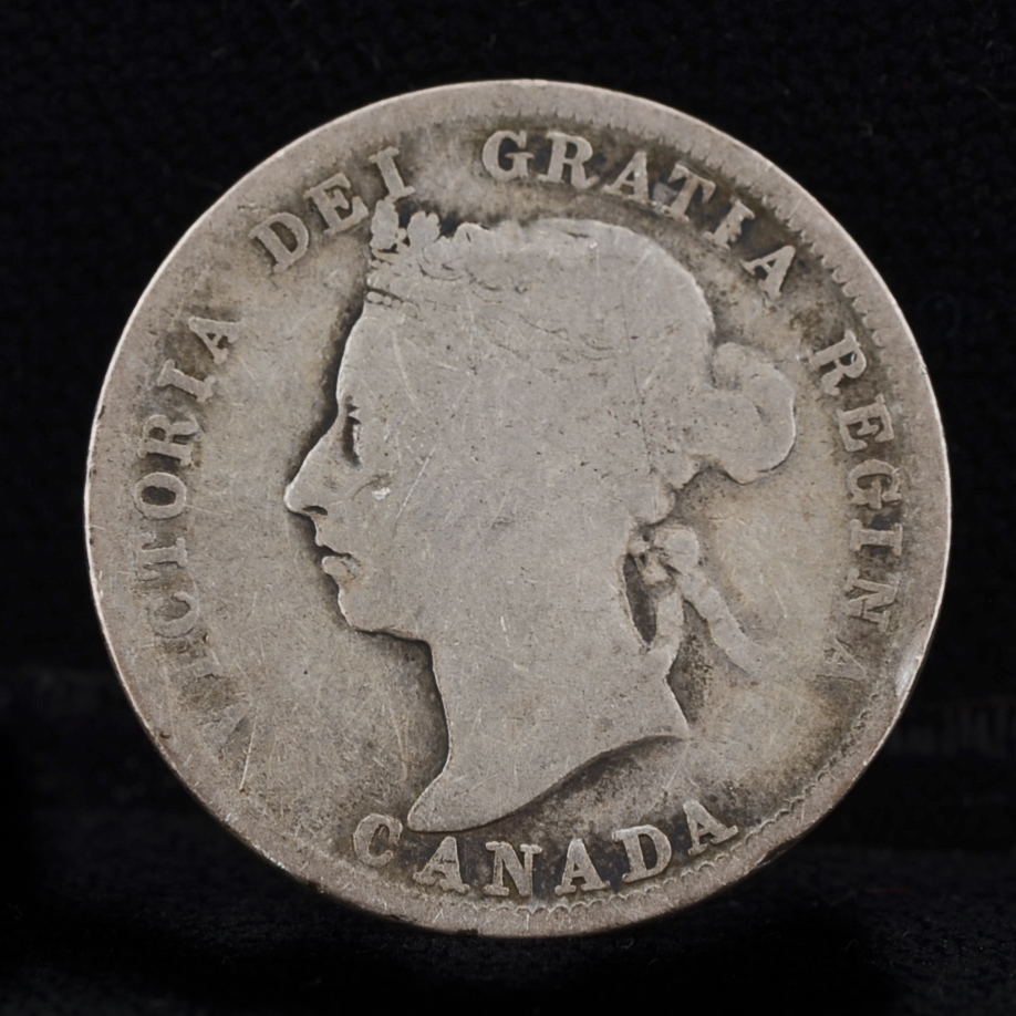 Group of Five Early Canadian Silver Quarters