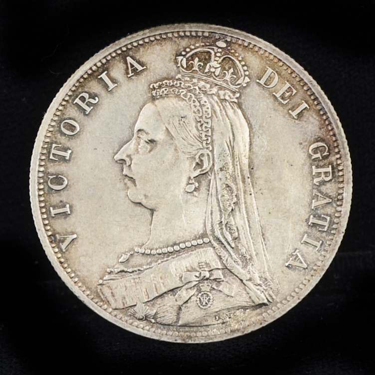 1887 Queen Victoria British Silver "Jubilee Head" Half Crown