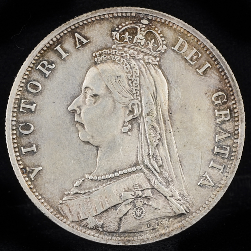 1887 Queen Victoria British Silver "Jubilee Head" Half Crown