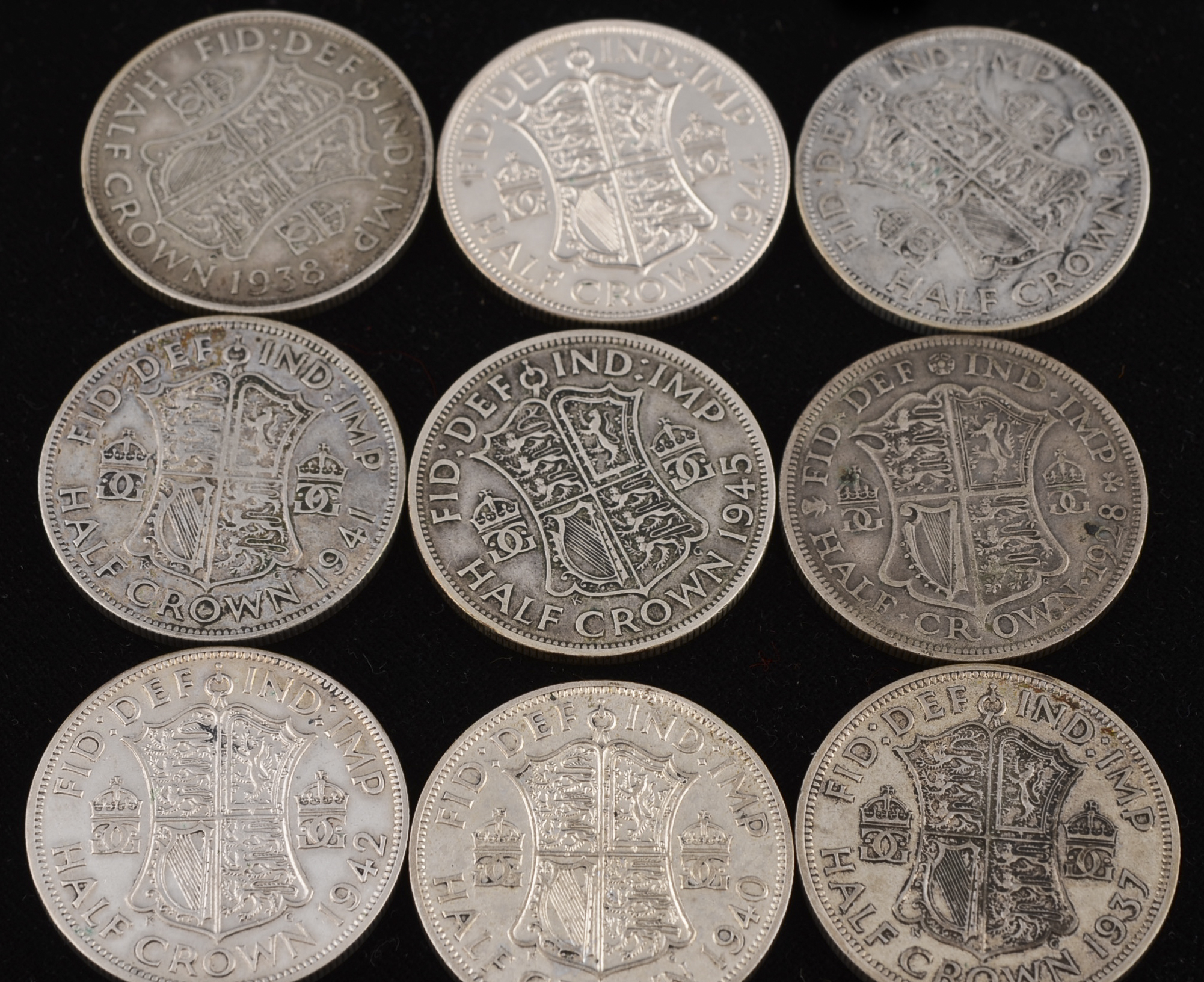 Group of Ten Great Britain Half Crowns