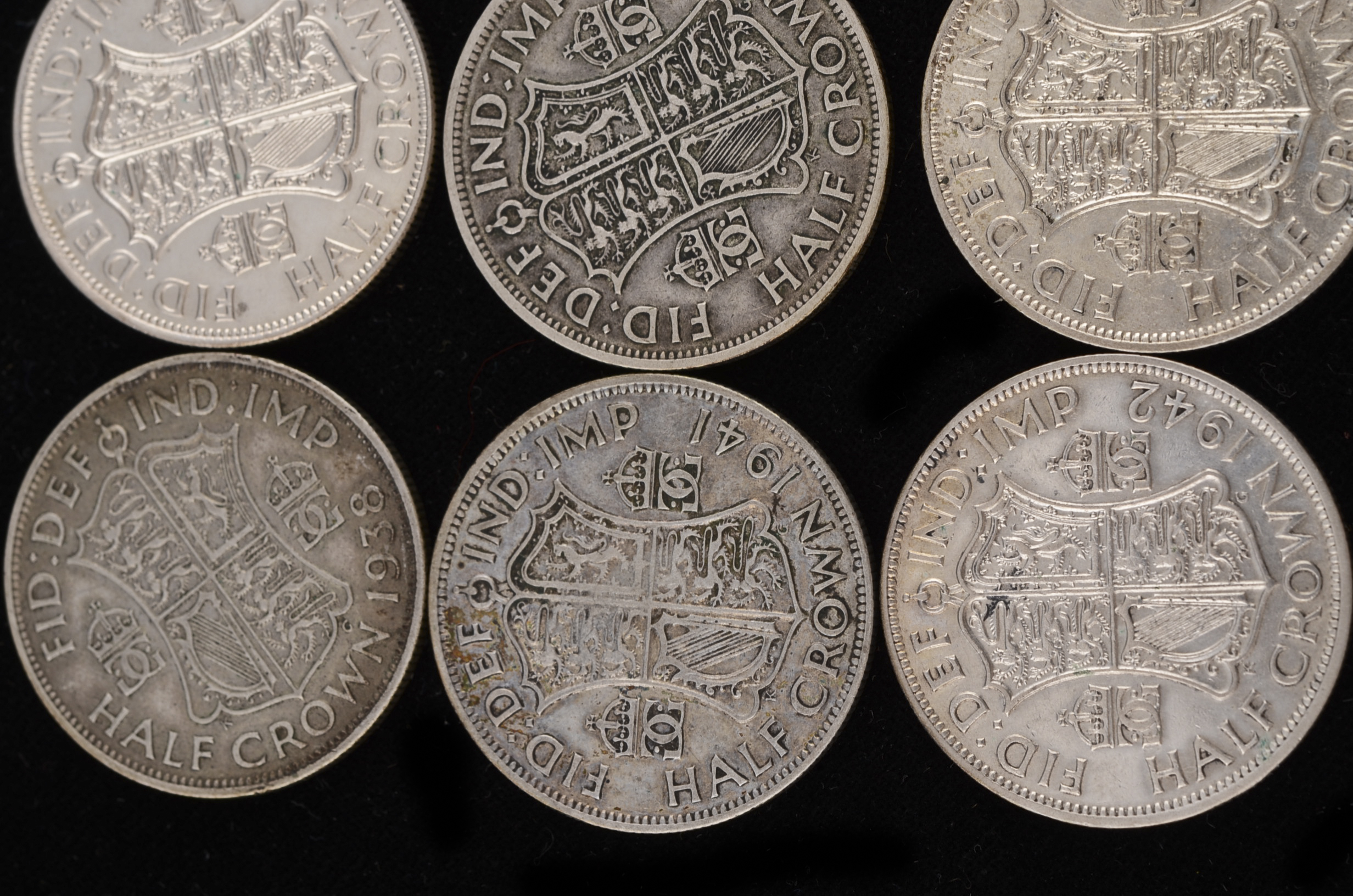 Group of Ten Great Britain Half Crowns