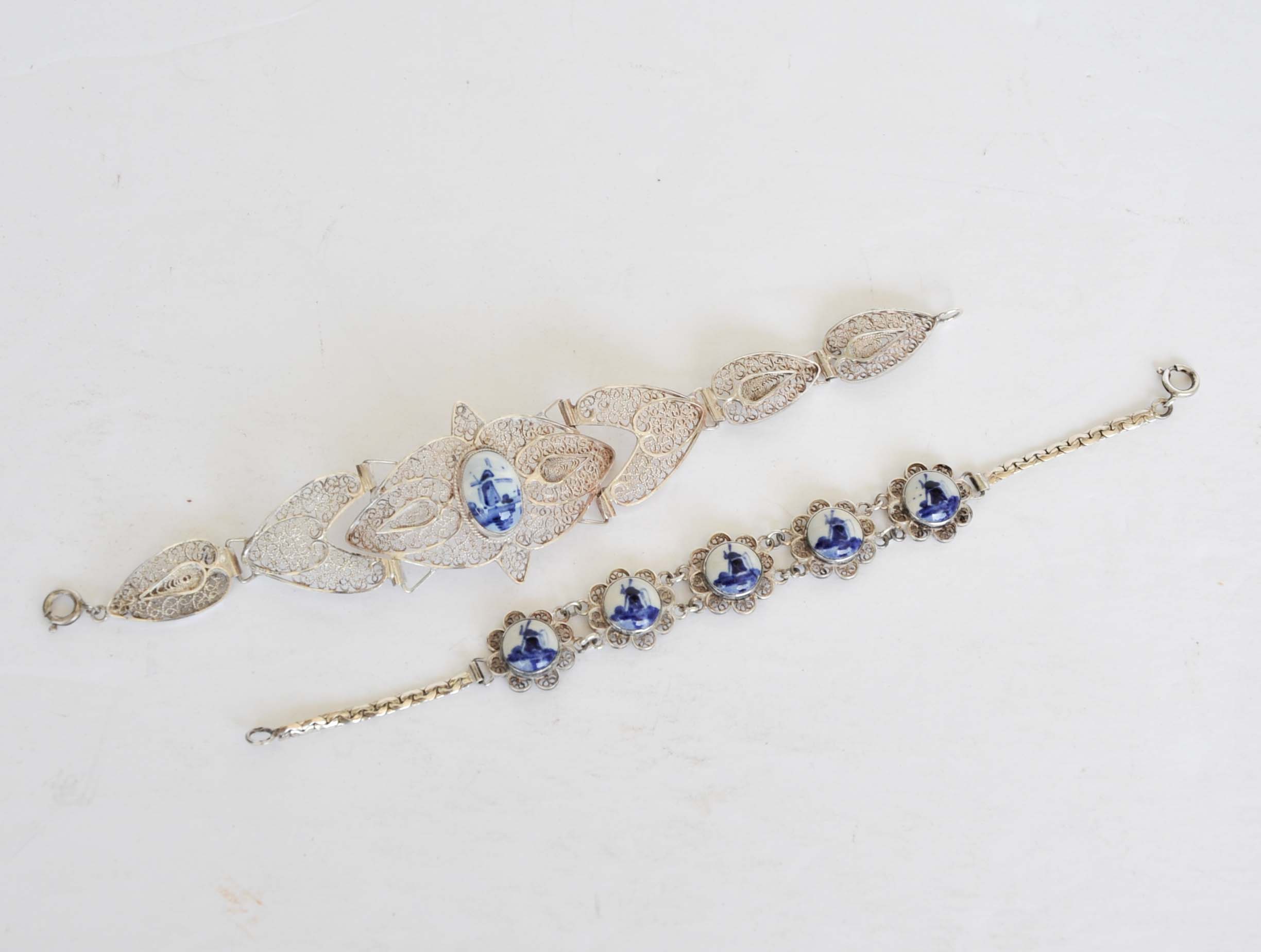 Pair of Dutch Silver-Tone Bracelets