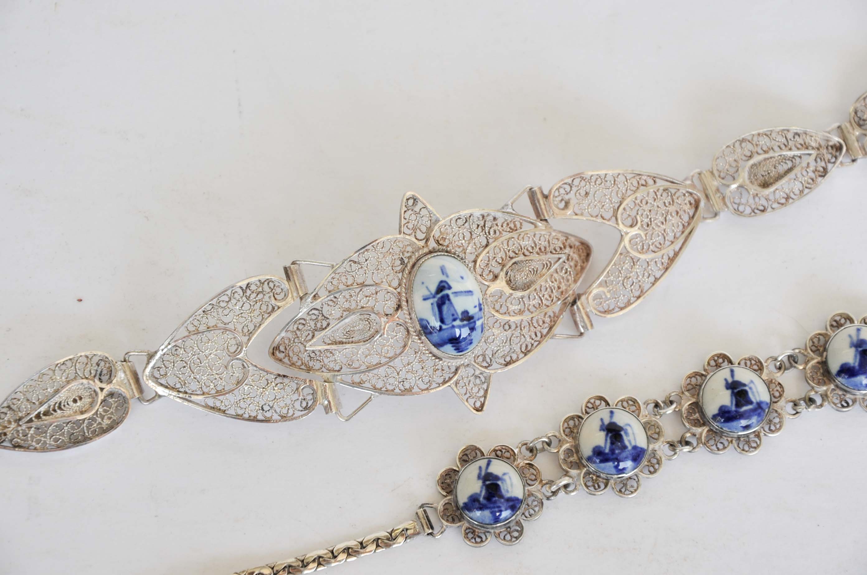 Pair of Dutch Silver-Tone Bracelets