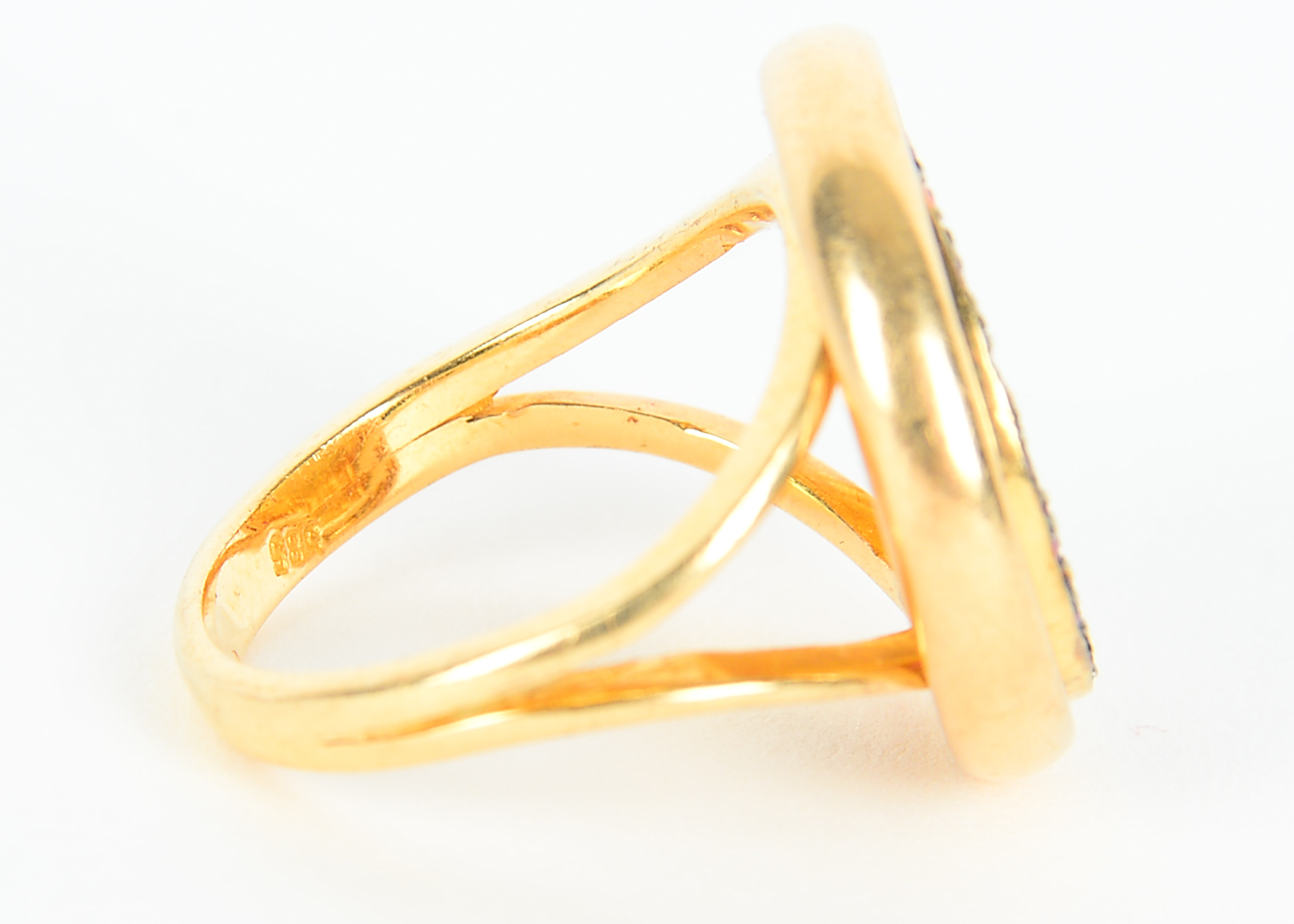 14k Yellow Gold Ruby Ring With Replica Turkish Coin