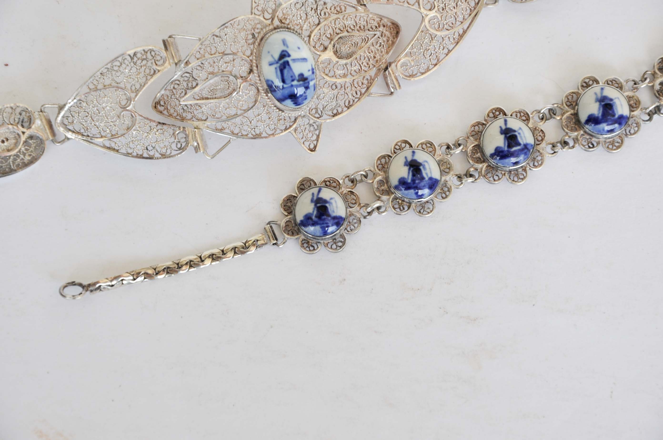 Pair of Dutch Silver-Tone Bracelets