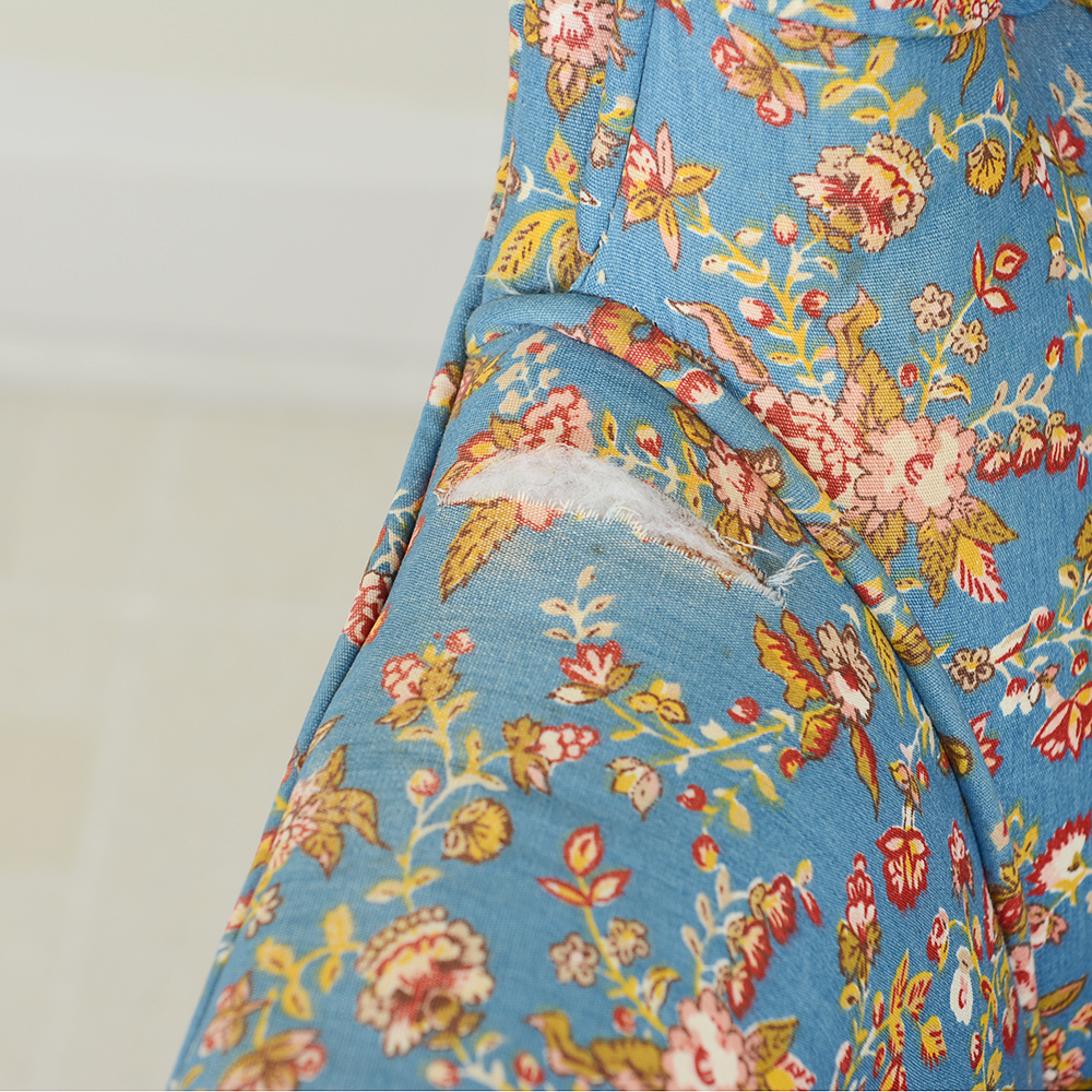 Vintage Tufted Back Floral Armchair and Ottoman