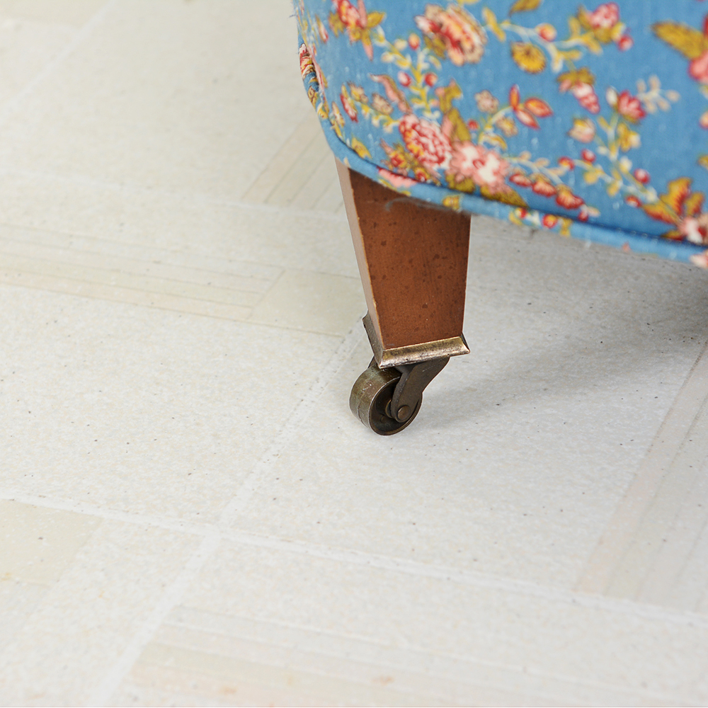 Vintage Tufted Back Floral Armchair and Ottoman