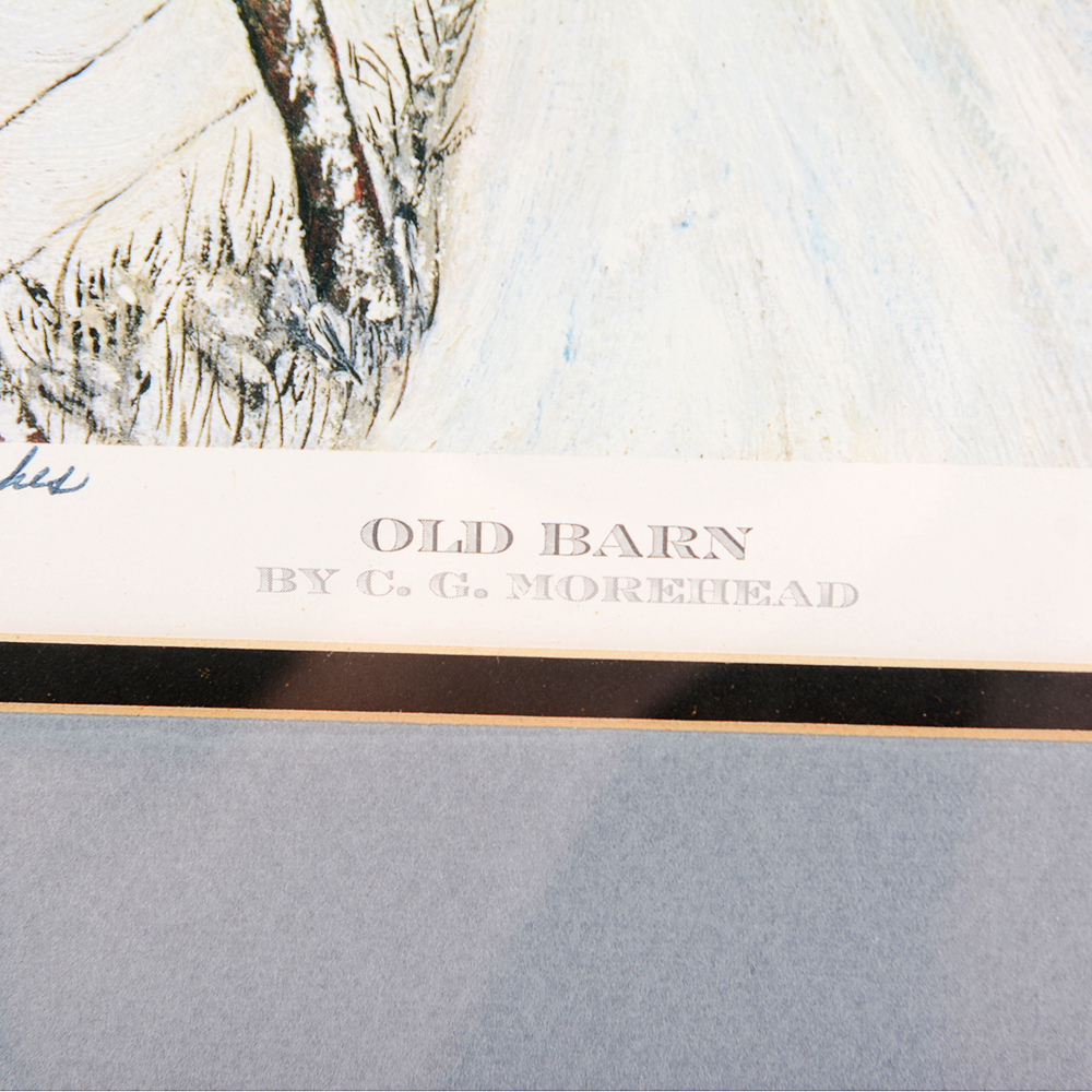 Signed 'Old Barn' Print by Kentucky Artist C.G. Morehead