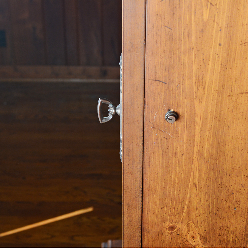 Glass Front Pine Firearm Cabinet