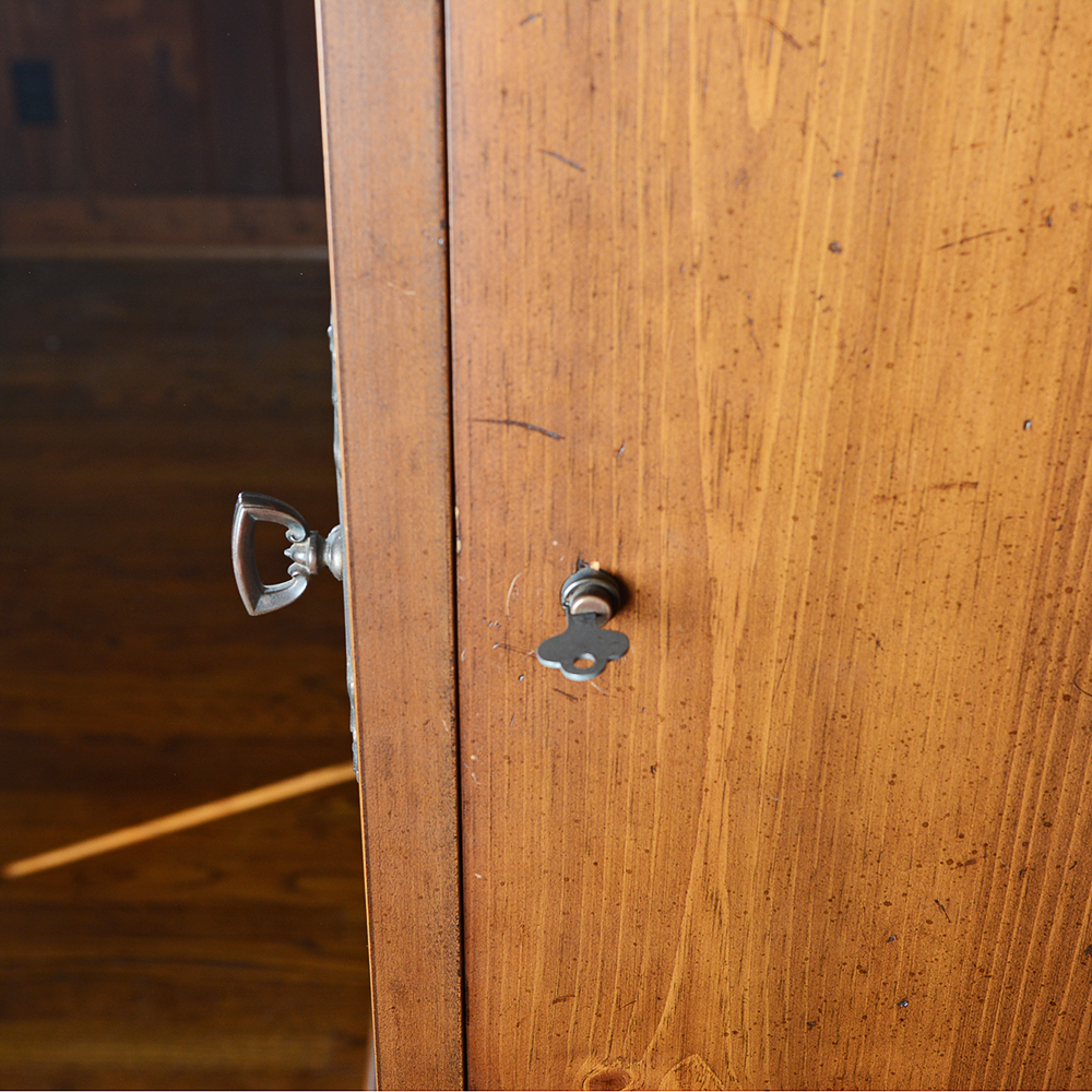 Glass Front Pine Firearm Cabinet