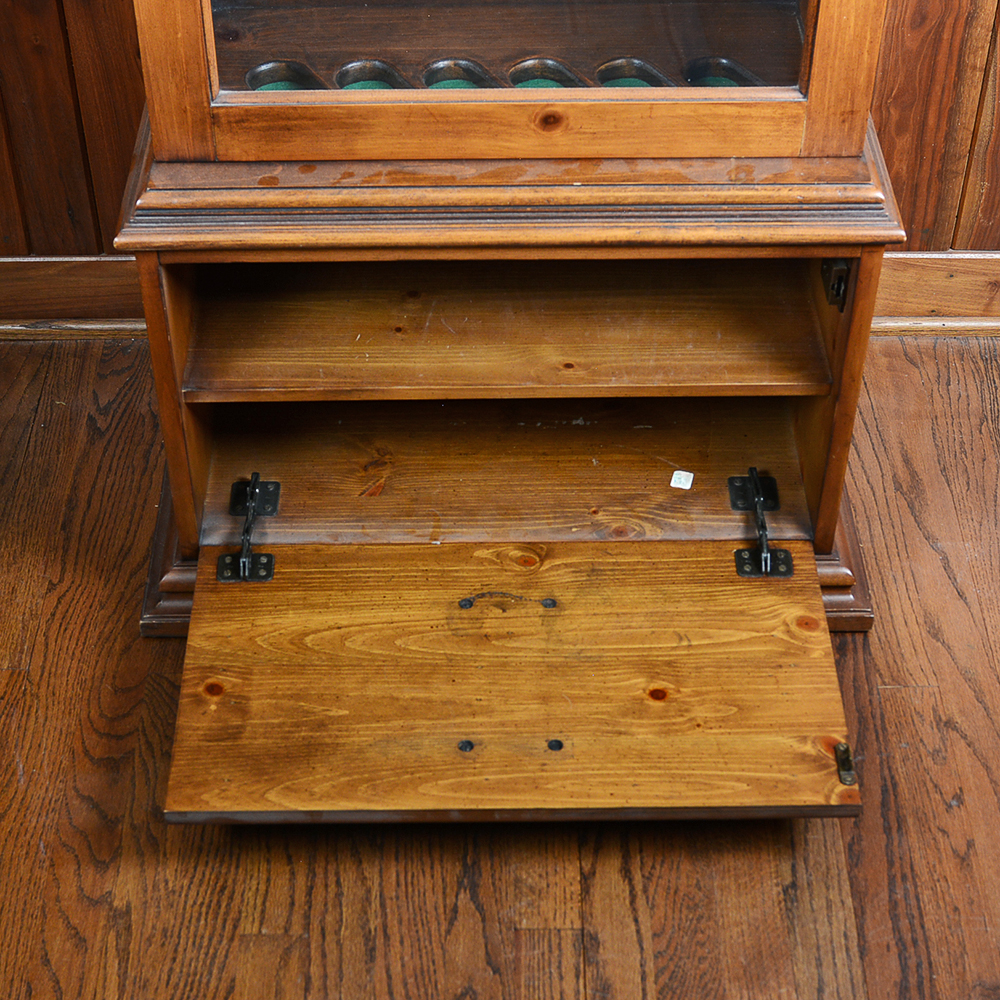 Glass Front Pine Firearm Cabinet