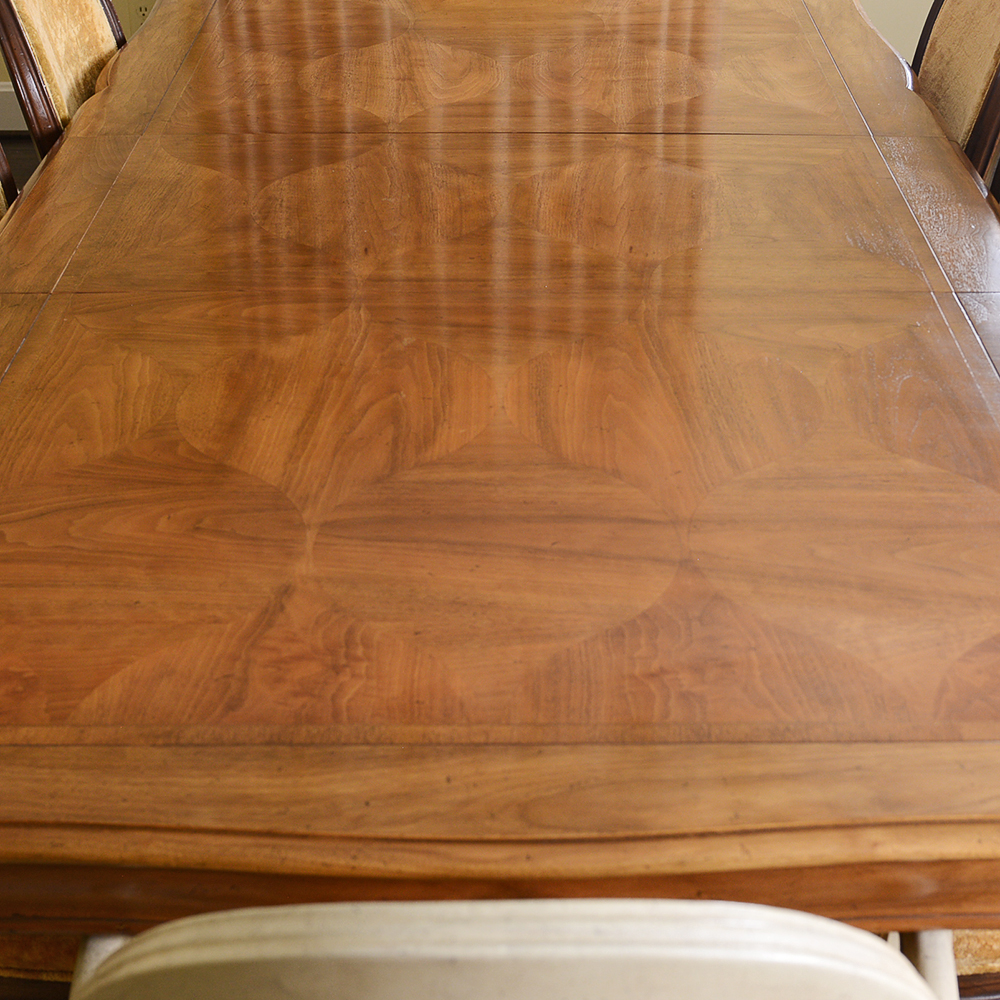 Baker Furniture French Provincial Dining Table With Louis XVI Style Chairs