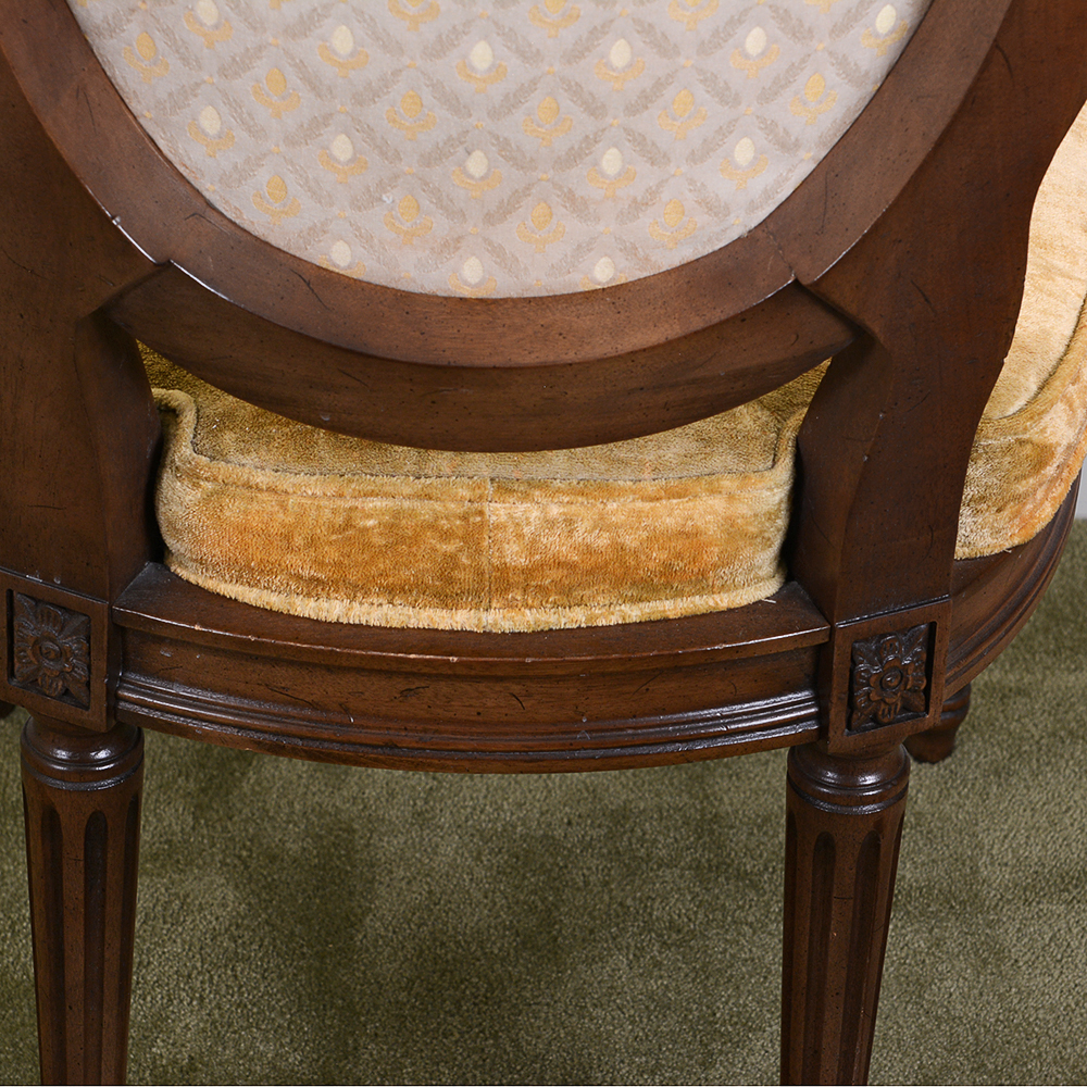 Baker Furniture French Provincial Dining Table With Louis XVI Style Chairs