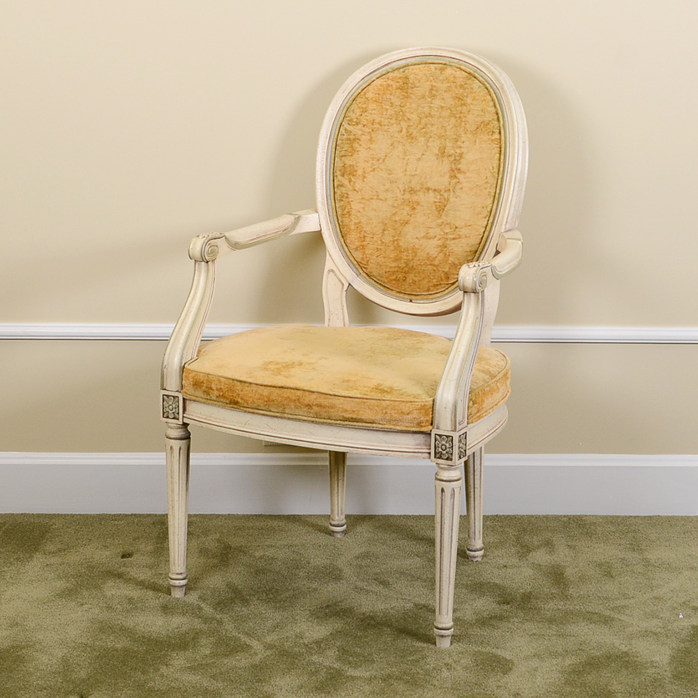 Baker Furniture French Provincial Dining Table With Louis XVI Style Chairs