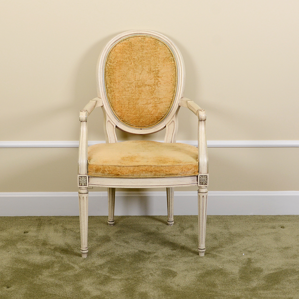 Baker Furniture French Provincial Dining Table With Louis XVI Style Chairs
