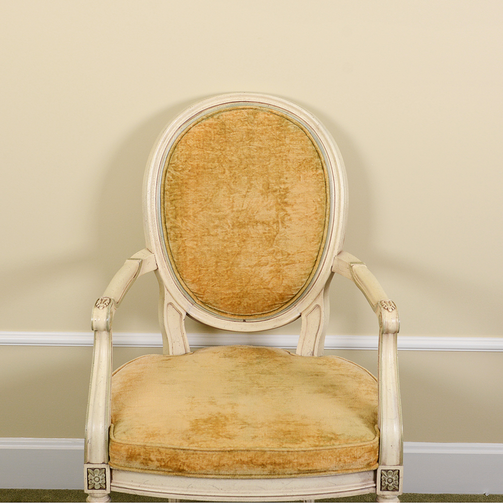 Baker Furniture French Provincial Dining Table With Louis XVI Style Chairs