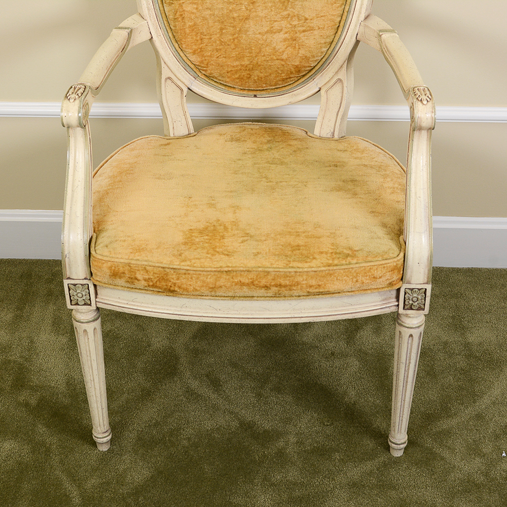 Baker Furniture French Provincial Dining Table With Louis XVI Style Chairs