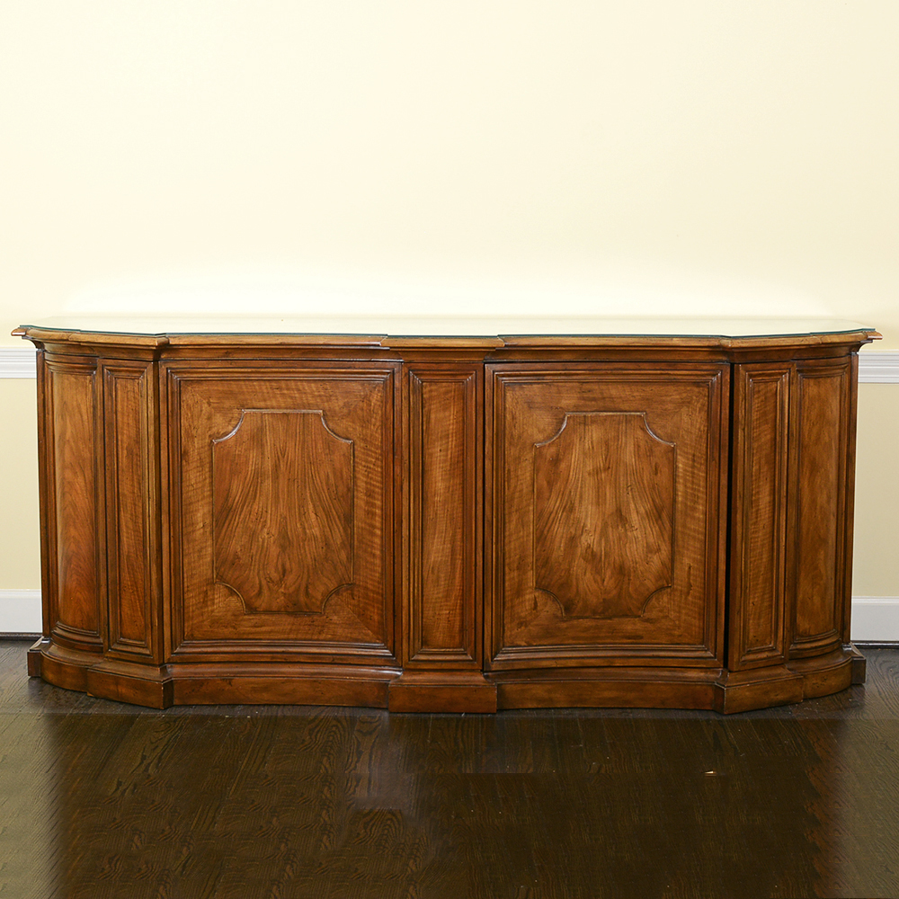 French Provincial Double Concave Bow Front Sideboard by Baker Furniture