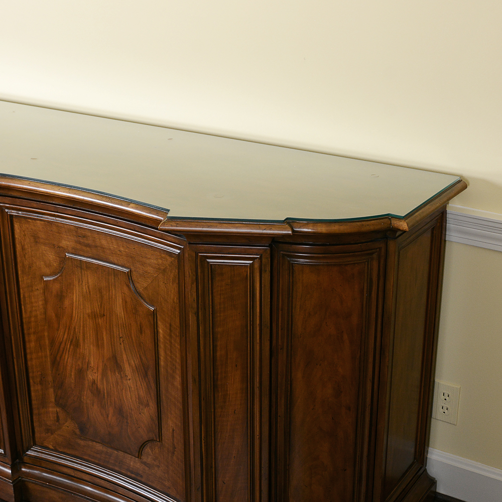 French Provincial Double Concave Bow Front Sideboard by Baker Furniture