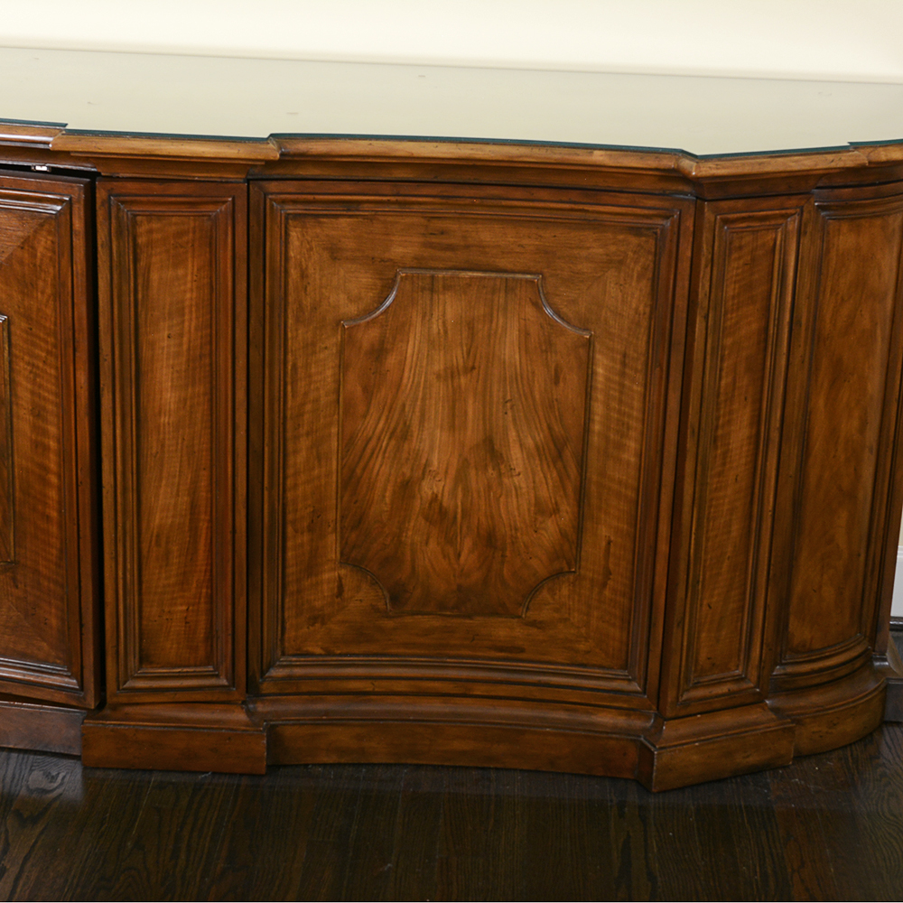 French Provincial Double Concave Bow Front Sideboard by Baker Furniture