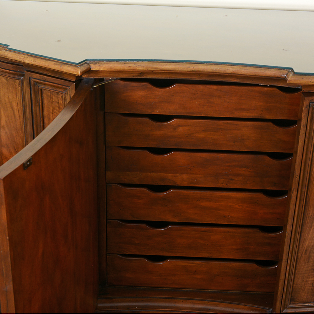 French Provincial Double Concave Bow Front Sideboard by Baker Furniture