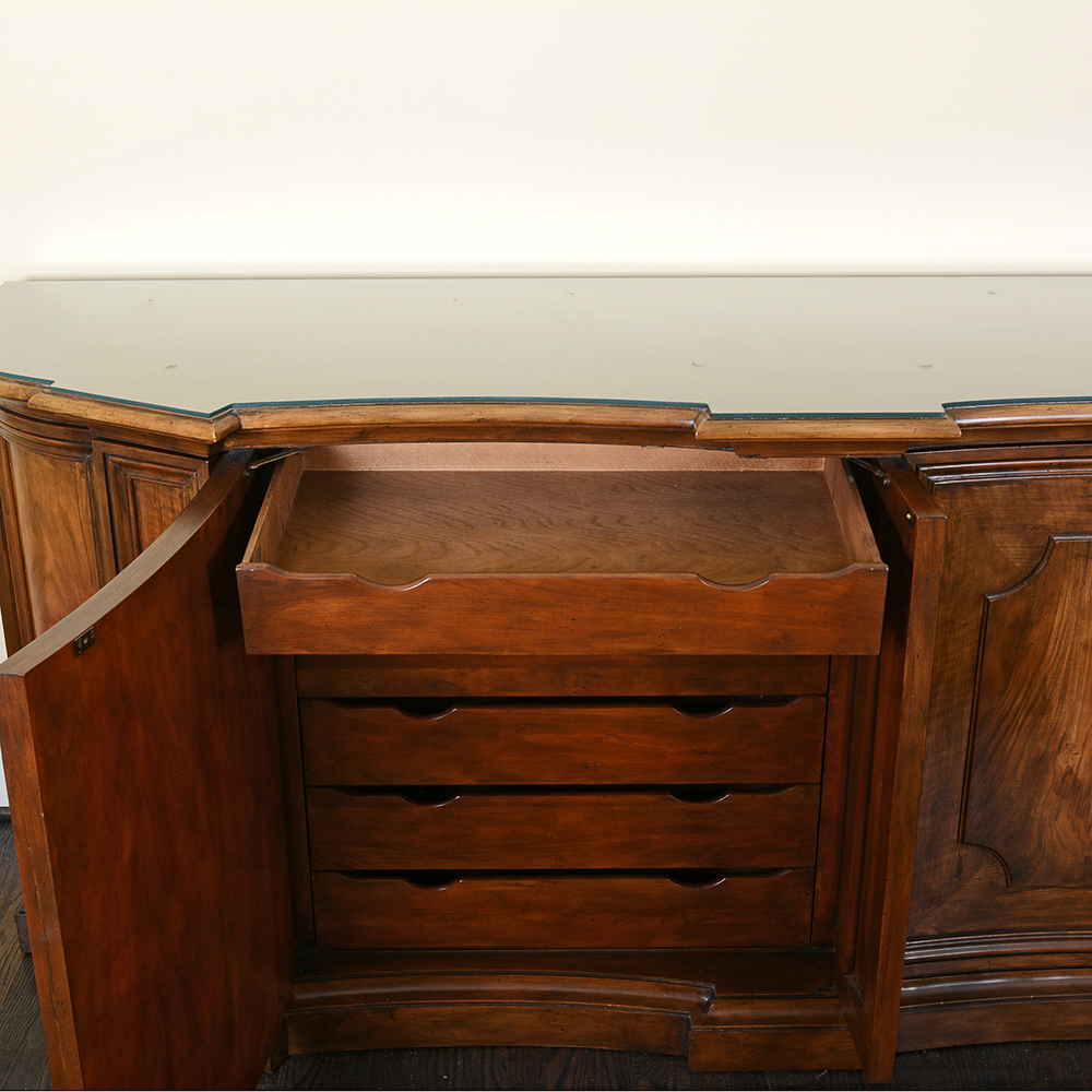 French Provincial Double Concave Bow Front Sideboard by Baker Furniture