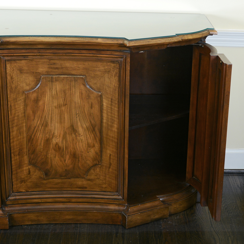 French Provincial Double Concave Bow Front Sideboard by Baker Furniture