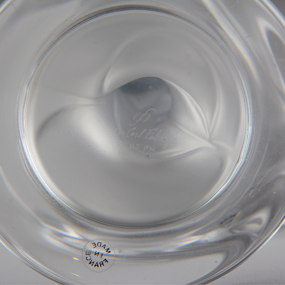 Igor Carl Faberge 'Snow Dove' Crystal Candlesticks