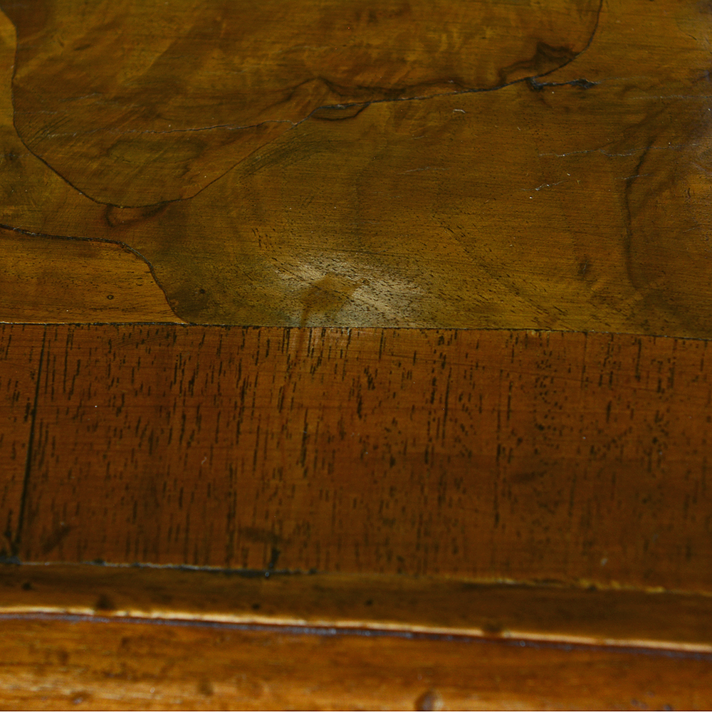 Burled Wood Veneer Bombe Italian Chest of Drawers