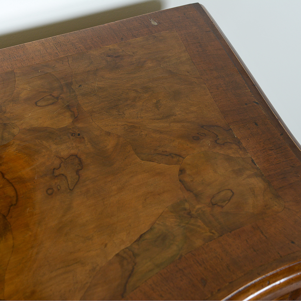 Burled Wood Veneer Bombe Italian Chest of Drawers