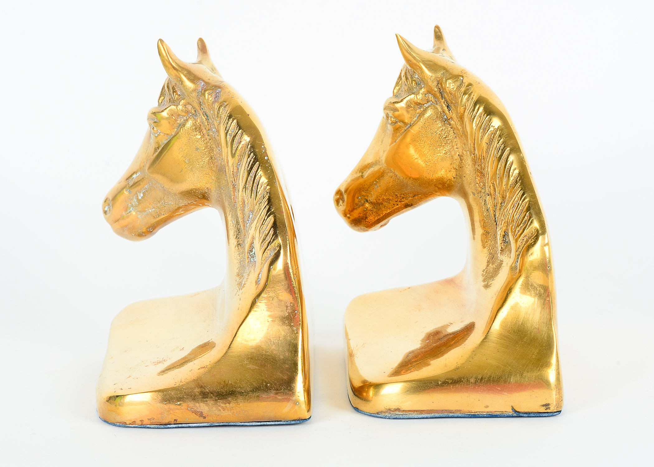 Brass Finished Horse Bookends